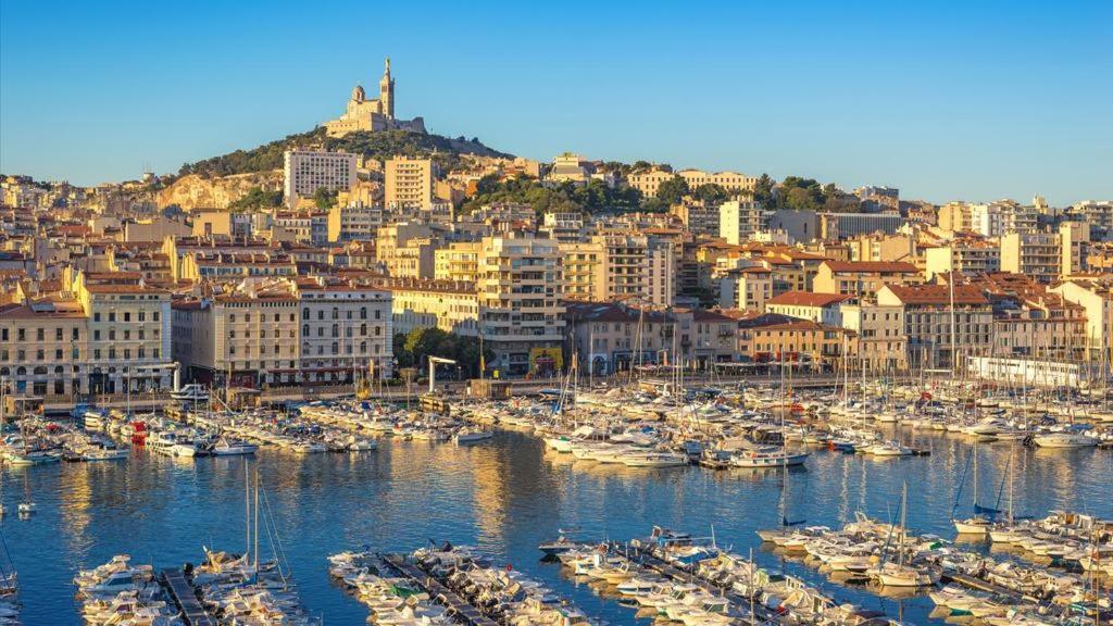 Superbe appartement balcon vu Vieux-Port Marseille Extérieur photo